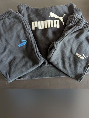 Puma Kids Black Joggers & Sweatpants Set with Logo Accents